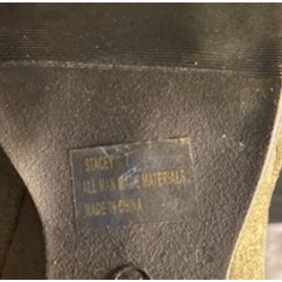 Boho Chic Olive Suede Block Heel Ankle Boots “Stacey” Style Size 7 - Picture 9 of 10